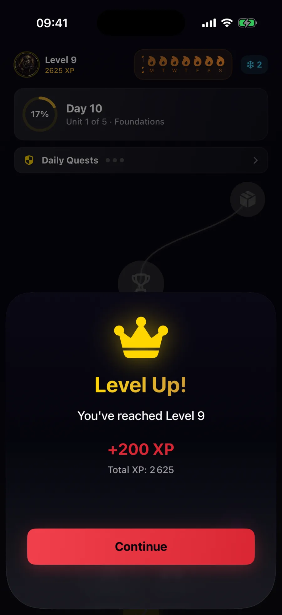 Jing · Level Up screen